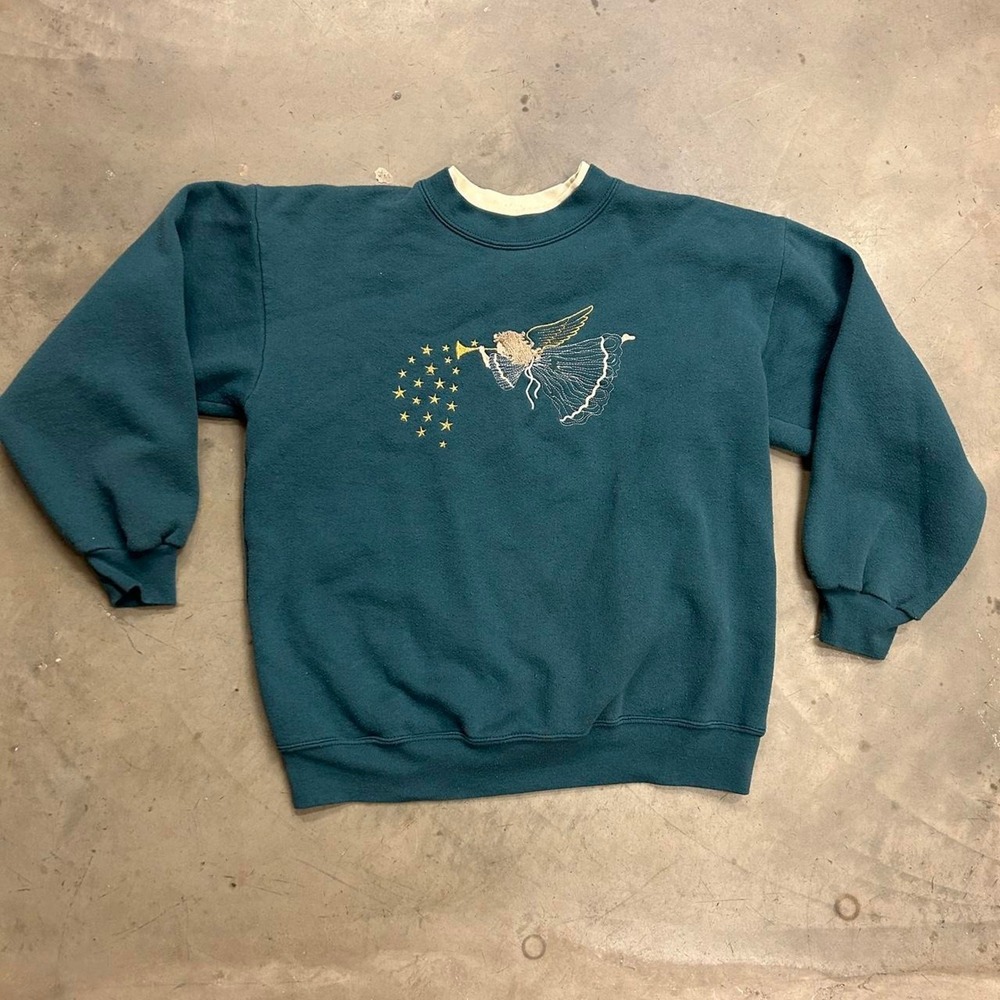Vintage Angel Star Wons Wear Made In Usa Size Large Crewneck Sweatshirt